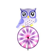 Vėjo malūnėlis su pelėda 73 cm, violetinis цена и информация | Надувные и пляжные товары | pigu.lt