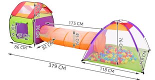 Vaikiška palapinė Iso Trade, įvairių spalvų, 200 kamuolių цена и информация | Детские игровые домики | pigu.lt