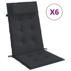 Kėdės pagalvėlės vidaXL, juodos цена и информация | Подушки, наволочки, чехлы | pigu.lt