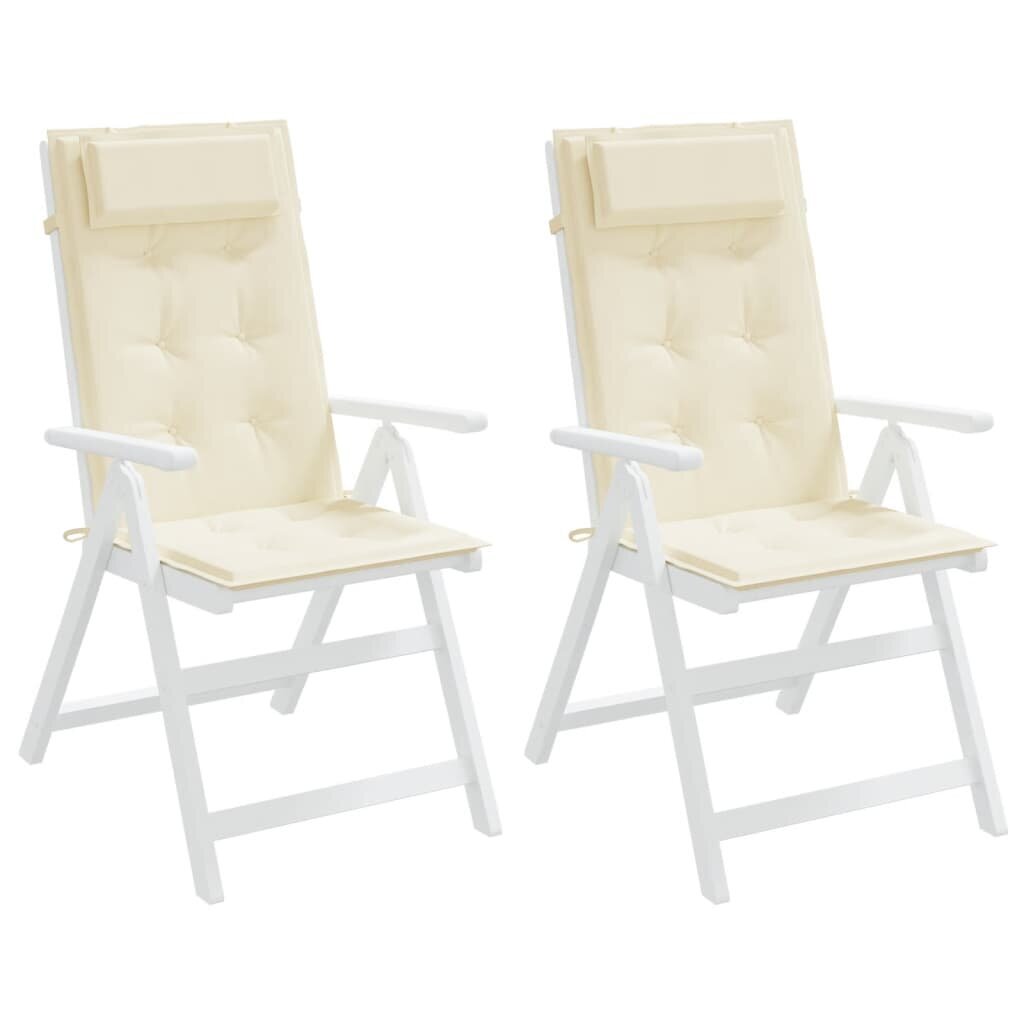 2-jų kėdžių pagalvėlių komplektas vidaXL, smėlio kaina ir informacija | Pagalvės, užvalkalai, apsaugos | pigu.lt