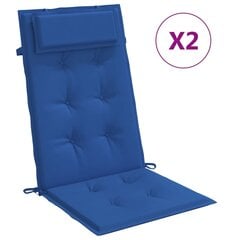 Kėdės pagalvėlės vidaXL, mėlynos kaina ir informacija | Pagalvės, užvalkalai, apsaugos | pigu.lt