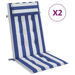 Kėdės pagalvėlės vidaXL, mėlynos/baltos цена и информация | Подушки, наволочки, чехлы | pigu.lt