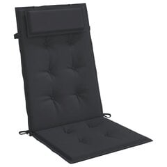 Kėdės pagalvėlės vidaXL, juodos цена и информация | Подушки, наволочки, чехлы | pigu.lt