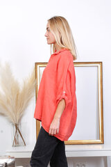 Льняная блузка для женщин, красная цена и информация | Женские футболки | pigu.lt