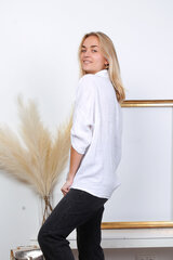Льняная блузка для женщин, белая цена и информация | Женские футболки | pigu.lt