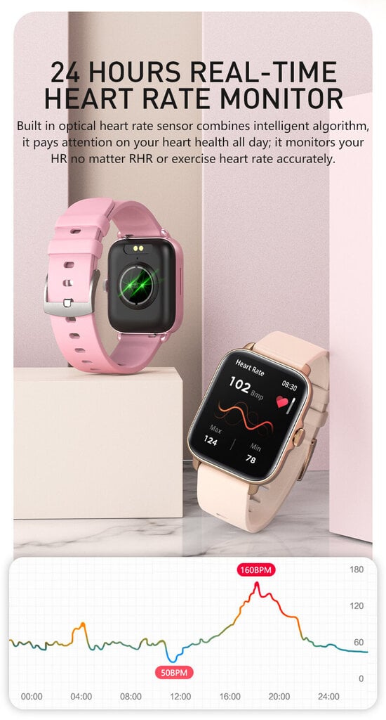 Livman Y20GT Gold kaina ir informacija | Išmanieji laikrodžiai (smartwatch) | pigu.lt