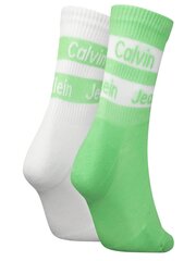 Kojinės moterims Calvin Klein 545663648, baltos/žalios, 2vnt. kaina ir informacija | Moteriškos kojinės | pigu.lt