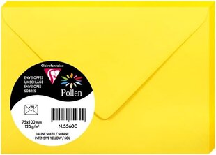 Dekoratyvinis vokas Pollen Clairefontaine, 75x100mm, 120vnt, ryškiai geltonas kaina ir informacija | Vokeliai, atvirukai | pigu.lt