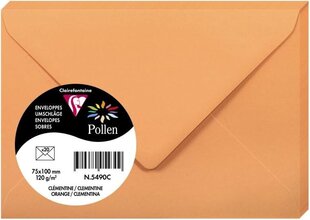 Dekoratyvinis vokas Pollen Clairefontaine, 75x100mm, 120vnt, oranžinis kaina ir informacija | Vokeliai, atvirukai | pigu.lt