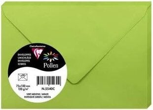 Dekoratyvinis vokas Pollen Clairefontaine, 75x100mm, 120vnt, ryškiai žalias kaina ir informacija | Vokeliai, atvirukai | pigu.lt