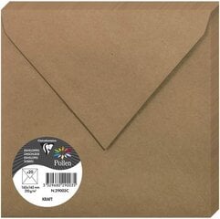 Декоративный конверт из крафт-бумаги Pollen, Clairefontaine, 165х165мм, 120г/м2, коричневый сп. цена и информация | Конверты, открытки | pigu.lt