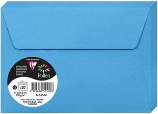 Декоративный конверт Pollen, Clairefontaine, C6 (114x162мм), 120г/м2, ярко-синий цена и информация | Конверты, открытки | pigu.lt