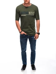 мужская футболка s1869 - хаки цена и информация | Мужские футболки | pigu.lt