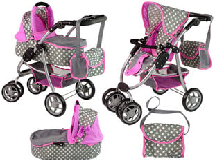 Lėlių vežimėlis su krepšiu ir dėže 2in1 kaina ir informacija | Žaislai mergaitėms | pigu.lt
