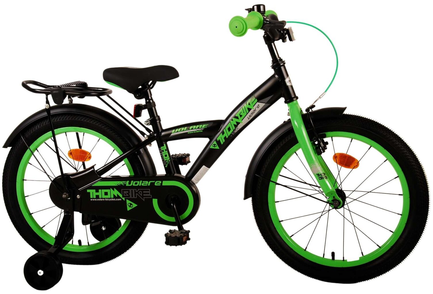 Vaikiškas dviratis Volare Thombike 18", juodas/žalias цена и информация | Dviračiai | pigu.lt
