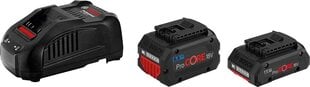 Аккумуляторы + зарядное устройство Bosch GBA 18V / 4.0Ah ProCORE 18V + 5.5Ah ProCORE 18V + GAL 1880 CV цена и информация | Шуруповерты, дрели | pigu.lt