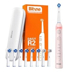 Sonic toothbrush with tips set and travel case Bitvae R2 (pink) цена и информация | Электрические зубные щетки | pigu.lt