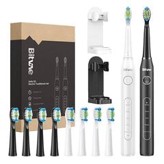 Sonic toothbrushes with tips set and 2 holders Bitvae D2+D2 (white and black) цена и информация | Электрические зубные щетки | pigu.lt