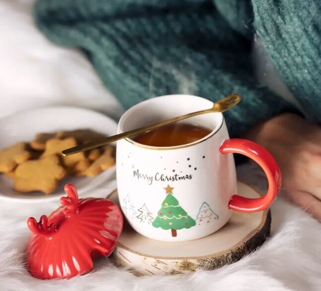 Ambition puodelis su dangteliu Merry Christmas, 400 ml цена и информация | Taurės, puodeliai, ąsočiai | pigu.lt