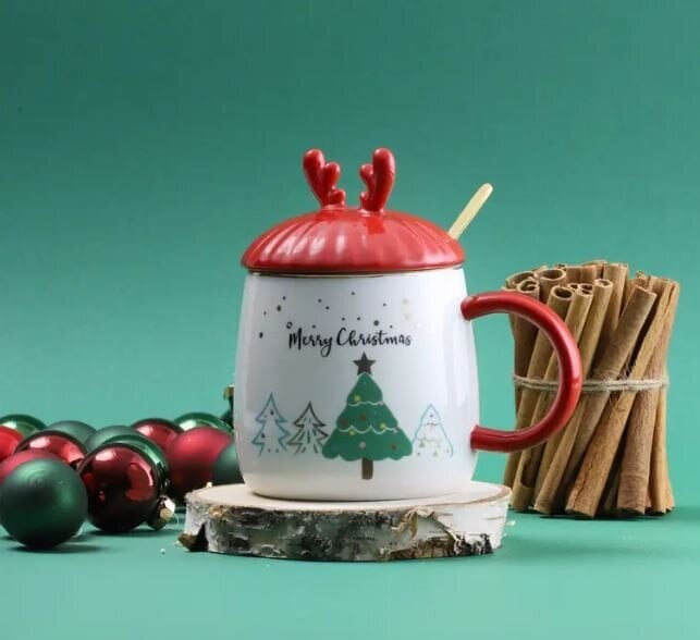 Ambition puodelis su dangteliu Merry Christmas, 400 ml цена и информация | Taurės, puodeliai, ąsočiai | pigu.lt