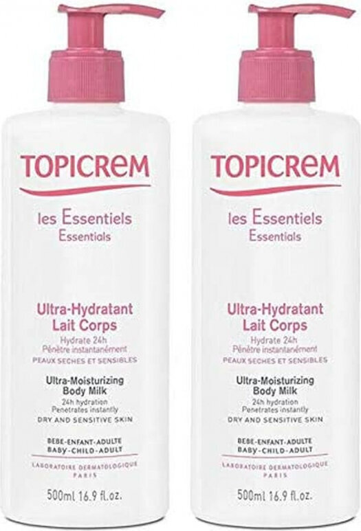 Kūno kremas Topicrem Moisturing Body Milk, 2 x 500 ml kaina ir informacija | Kūno kremai, losjonai | pigu.lt