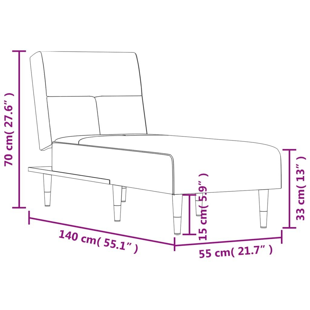 Poilsio gultas vidaXL, geltonas цена и информация | Svetainės foteliai | pigu.lt