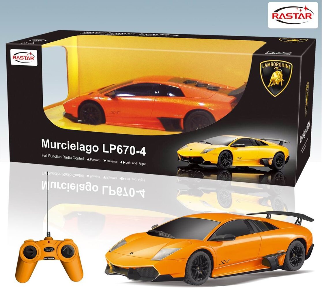 Radijo bangomis valdomas automobilis Rastar Murcielago 1:24, LP670-4, 1vnt цена и информация | Žaislai berniukams | pigu.lt