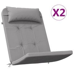 2-jų kėdžių pagalvėlių komplektas vidaXL Adirondack, pilkas цена и информация | Подушки, наволочки, чехлы | pigu.lt