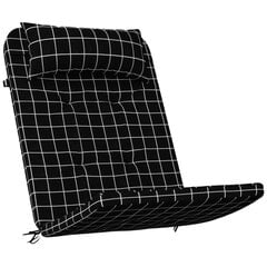 2-jų kėdžių pagalvėlių komplektas vidaXL Adirondack, juodas цена и информация | Подушки, наволочки, чехлы | pigu.lt