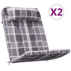 2-jų kėdžių pagalvėlių komplektas vidaXL Adirondack, pilkas kaina ir informacija | Pagalvės, užvalkalai, apsaugos | pigu.lt