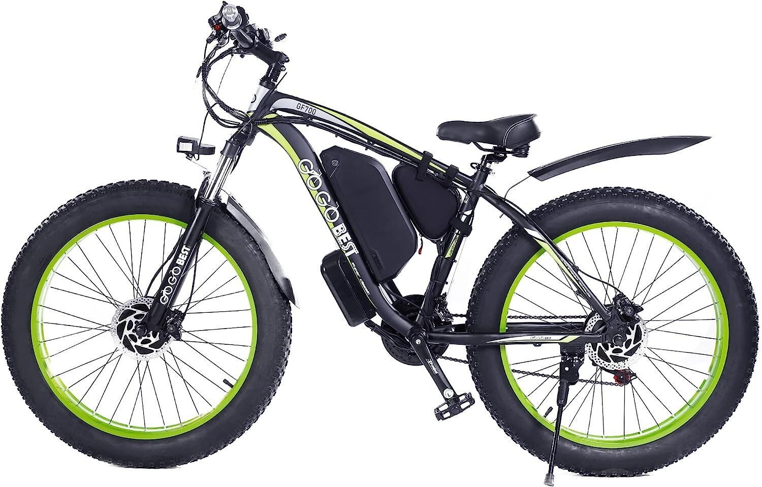 Elektrinis dviratis Gogobest GF700, juodas/žalias цена и информация | Elektriniai dviračiai | pigu.lt