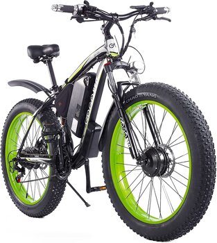 Elektrinis dviratis Gogobest GF700, juodas/žalias kaina ir informacija | Elektriniai dviračiai | pigu.lt