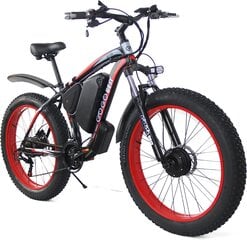 Elektrinis dviratis Gogobest GF700, juodas/raudonas kaina ir informacija | Elektriniai dviračiai | pigu.lt
