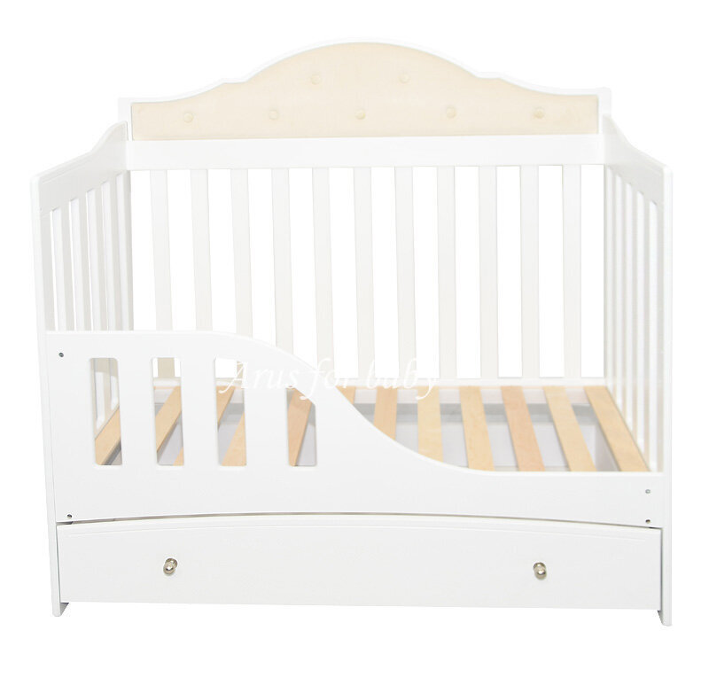 Vaikiška lovytė su stalčiumi Arus CARMEN, 120x60 cm, balta kaina ir informacija | Kūdikių lovytės | pigu.lt