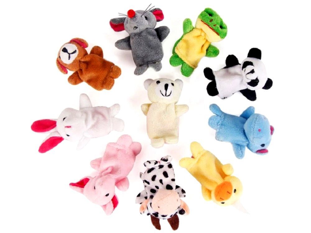 Pirštų lėlių rinkinys Gyvūnai, 10vnt kaina ir informacija | Žaislai mergaitėms | pigu.lt