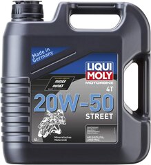 Моторное масло для мотоциклов Liqui Moly Street 4T 20W-50, 4 л цена и информация | Моторные масла | pigu.lt