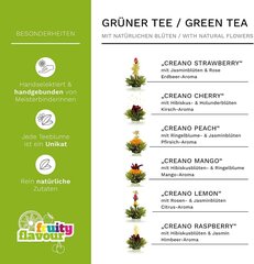 Creano Tea Blum Mix - Подарочный набор расцветает стеклянным кувшин с зеленым чаем фруктовый аромат (тароз в 6 сортах), цветущий чай, чайный подарок для женщин, мать, любитель чая, подарок на День матери цена и информация | Чай | pigu.lt