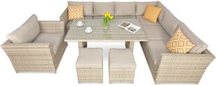 Lauko baldų komplektas Moniz Dining Plus, smėlio цена и информация | Комплекты уличной мебели | pigu.lt