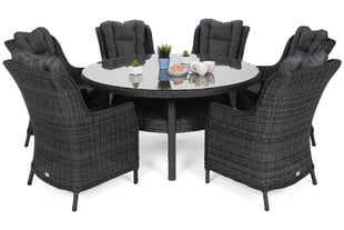 Lauko baldų komplektas Bristol Round Elegant 150 cm, 6+1, pilkas цена и информация | Комплекты уличной мебели | pigu.lt
