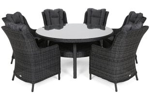 Lauko baldų komplektas Bristol Round Elegant 150 cm, 6+1, pilkas kaina ir informacija | Lauko baldų komplektai | pigu.lt