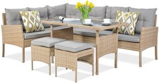 Lauko baldų komplektas Cortina Corner, smėlio spalvos цена и информация | Комплекты уличной мебели | pigu.lt