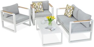 Lauko baldų komplektas Panama, pilkas/baltas цена и информация | Комплекты уличной мебели | pigu.lt