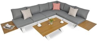 Lauko baldų komplektas Sorrento wood, pilkas/baltas kaina ir informacija | Lauko baldų komplektai | pigu.lt