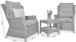 Lauko baldų komplektas Trivento Duo, pilkas kaina ir informacija | Lauko baldų komplektai | pigu.lt