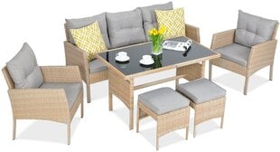 Lauko baldų komplektas Cortina, smėlio spalvos kaina ir informacija | Lauko baldų komplektai | pigu.lt