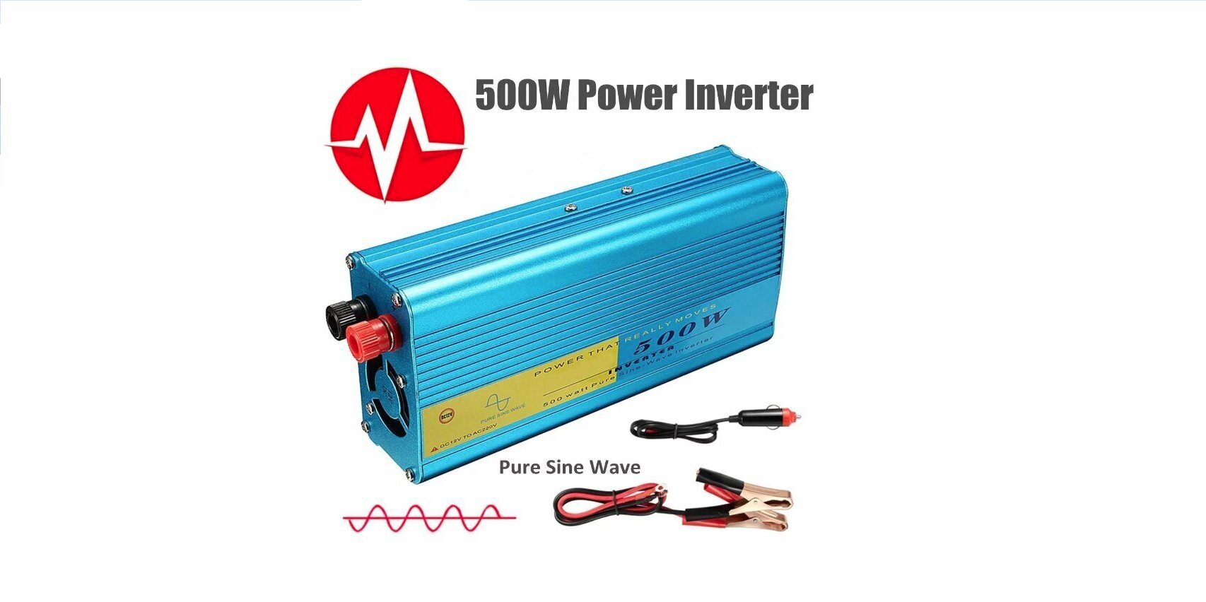 DC/AC įtampos keitiklis Powermax PPIC05s 24V - 220V 500W Pure Sine Wave kaina ir informacija | Įtampos keitikliai | pigu.lt