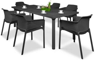 Lauko baldų komplektas Net/Libeccio 6+1, juodas цена и информация | Комплекты уличной мебели | pigu.lt