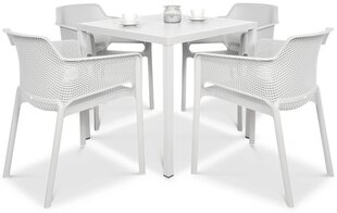 Lauko baldų komplektas Net/Cube 80, 4+1, baltas цена и информация | Комплекты уличной мебели | pigu.lt