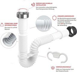 Lankstus sifonas/kanalizacijos žarna kriauklėms, vamzdžių sifonas, pagamintas iš plastiko kaina ir informacija | Sifonai | pigu.lt