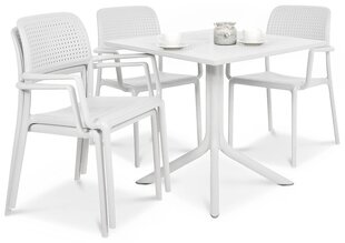 Lauko baldų komplektas Bora Clip 4+1, baltas цена и информация | Комплекты уличной мебели | pigu.lt